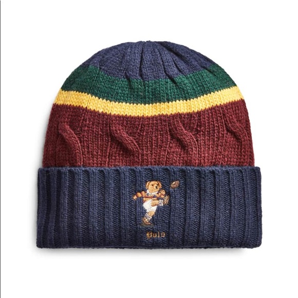 Polo Ralph Lauren Other - Ralph Lauren Polo Bear Kicker Bear Rugby beanie